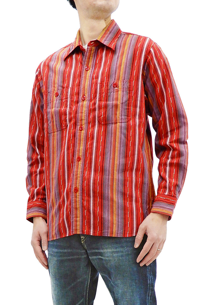 Sugar Cane Twill Check Flannel Shirt - Sinusoid Red