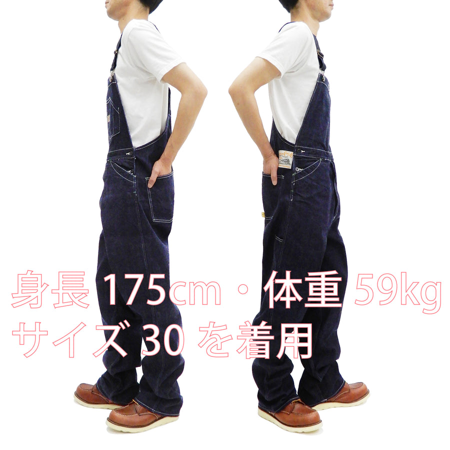 Sugar Cane Overall Men's 11 Oz. Blue Denim Bib Overalls Toyo