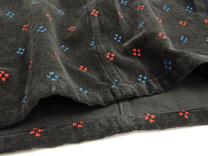Style Eyes Corduroy Sport Shirt Men's Long Sleeve 1950s Style Geometric Pattern SE28746 Black