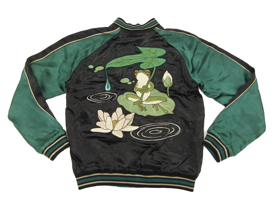 Hanatabi Gakudan Men's Japanese Souvenir Jacket Frog with Lotus