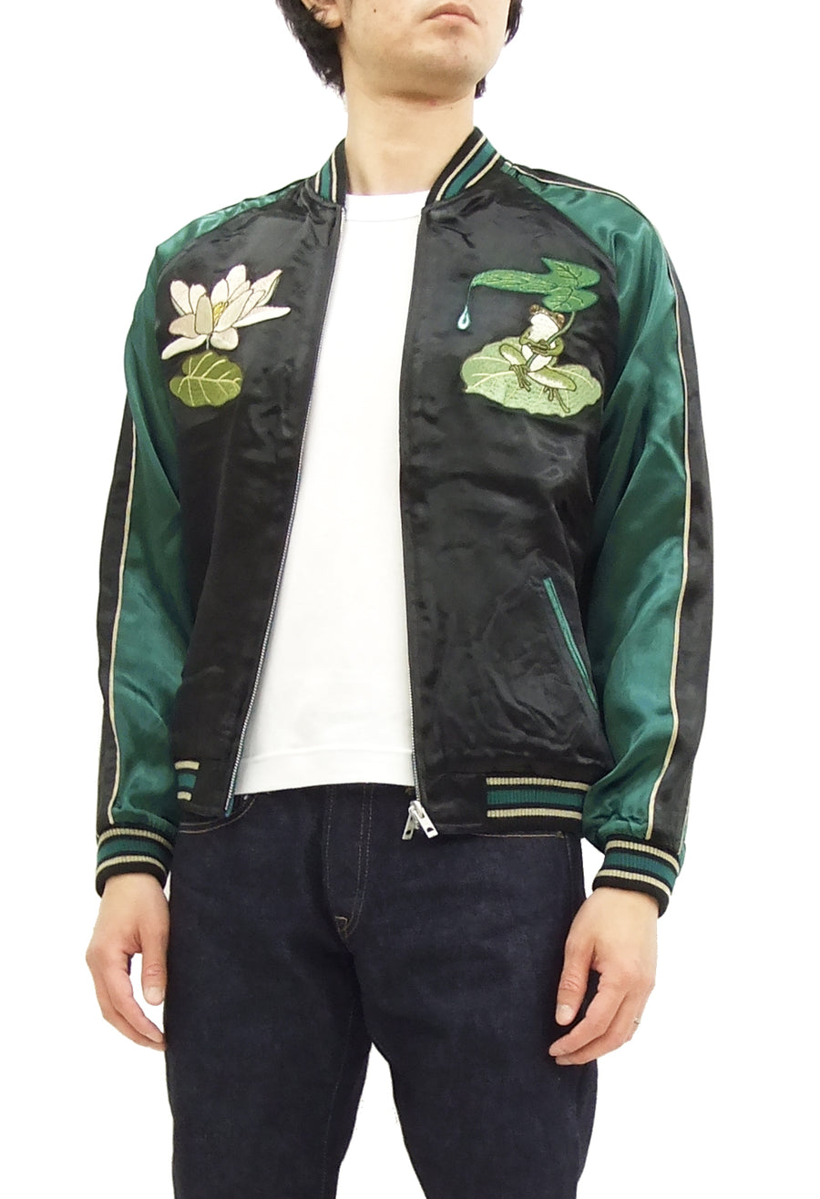 Hanatabi Gakudan Men's Japanese Souvenir Jacket Frog with Lotus