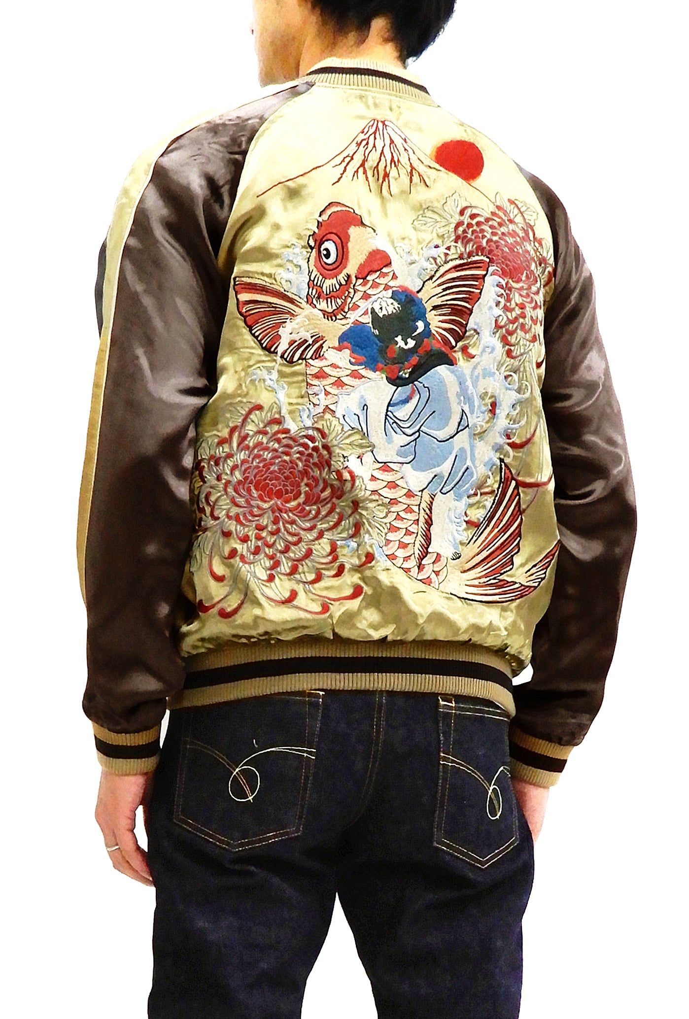 Hanatabi Gakudan Men's Japanese Souvenir Jacket Kintaro and the Giant ...