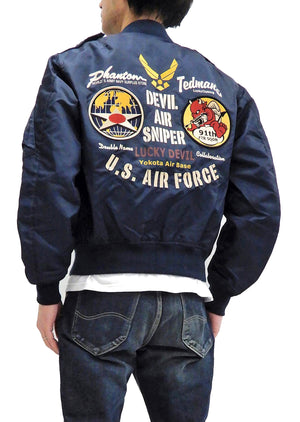 Tedman Men's L-2 Flight Jacket Lucky Devil Custom Nylon Bomber