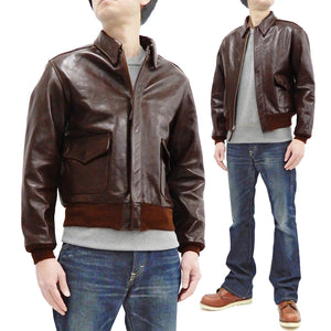 TOYS McCOY Jacket Men's A-2 Flight Jacket Plain A2 Leather Bomber