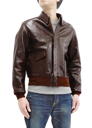 TOYS McCOY Jacket Men's A-2 Flight Jacket Plain A2 Leather Bomber