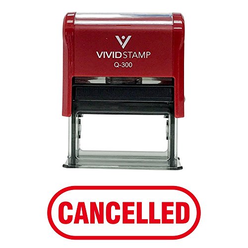 Cancelled Button Border Office Self-Inking Office Rubber Stamp
