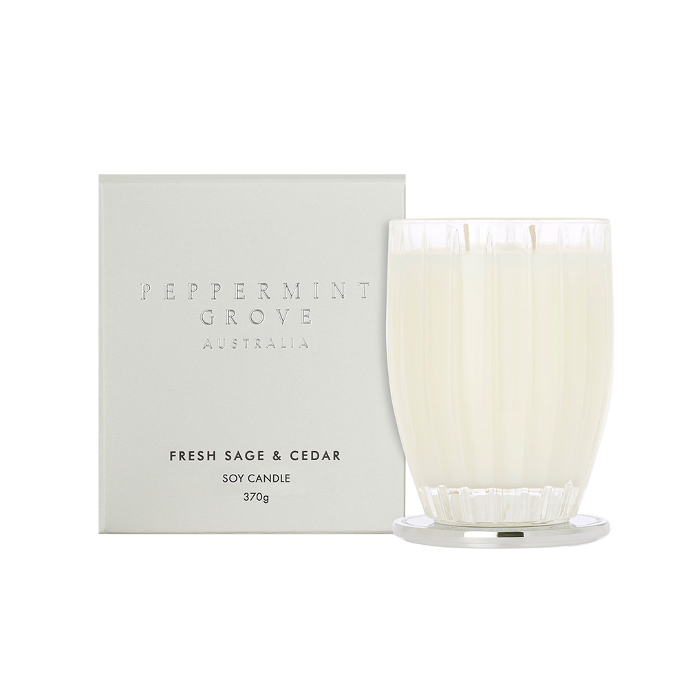 Fresh Sage & Cedar Soy Candle 370g