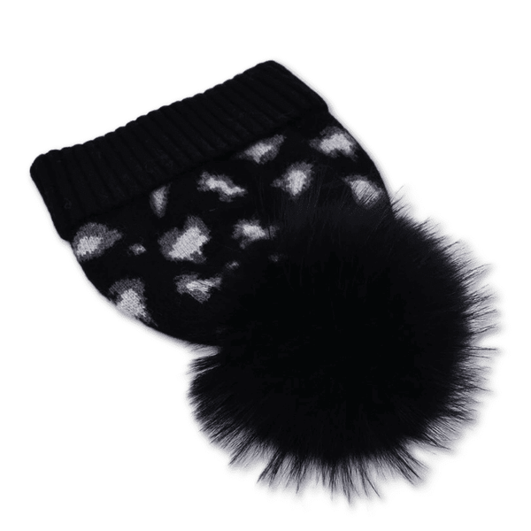 Black White Leopard Pom LV Beanie – Southern Fried Glam