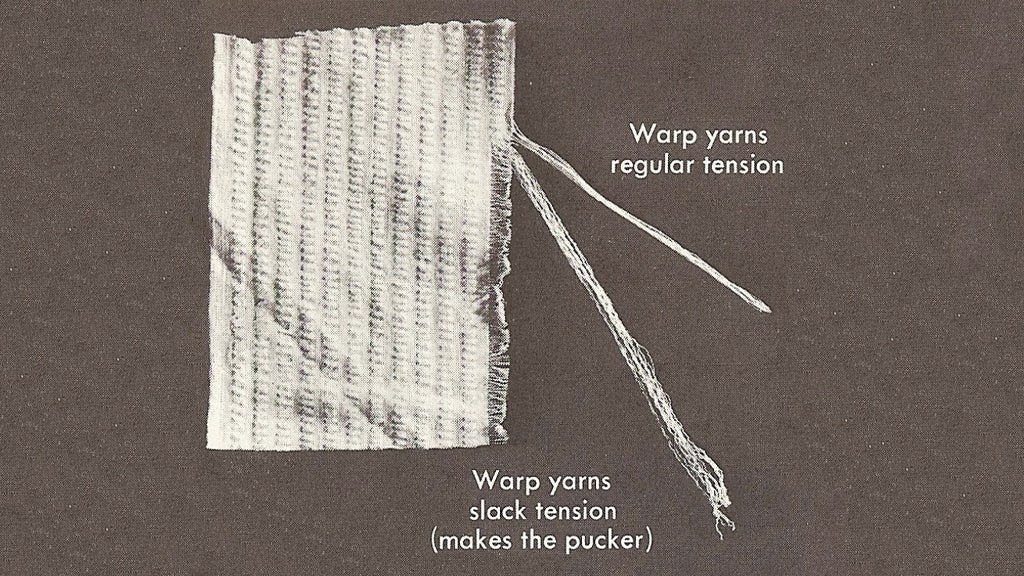 Photo showcasing how seersucker fabric gets woven