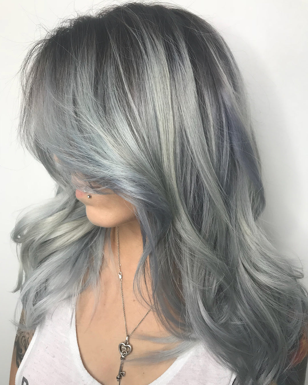 keracolor silver blue on orange hair
