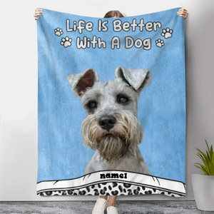 Custom Photo Life Is Better With Dog & Cat - Personalized Custom Blanket - Gift For Pet Owners, Pet Lovers - Hive Customized