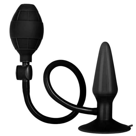 Black Booty Call Pumper Silicone Inflatable Small Anal Plug - UABDSM