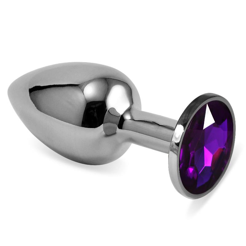 Spiral Butt Plug Rosebud with Purple Jewel