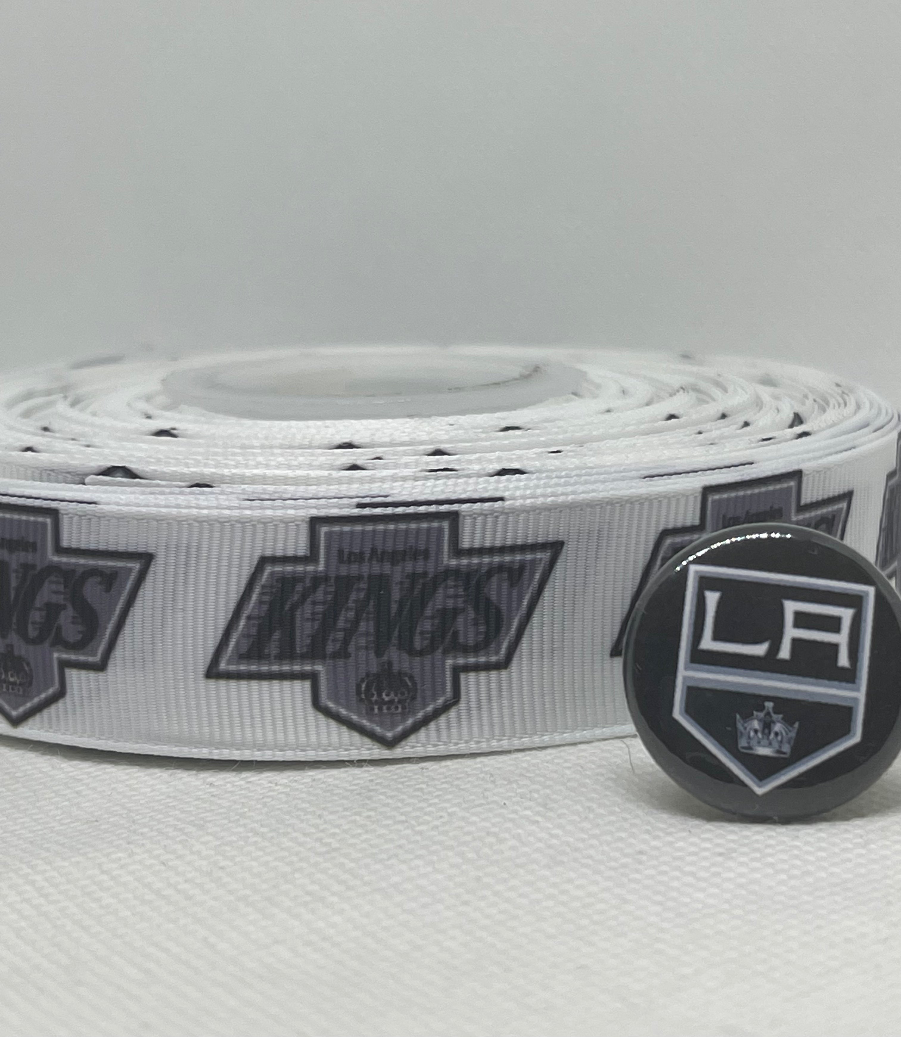 LOS ANGELES KINGS inspired 7/8" grosgrain ribbon and/or coordinating 1" flatbacks. Perfect for bow making and many other crafts.
