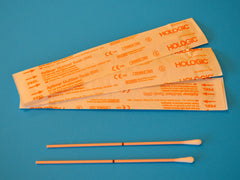 three orange packets and two orange testing swabs are on a teal blue background