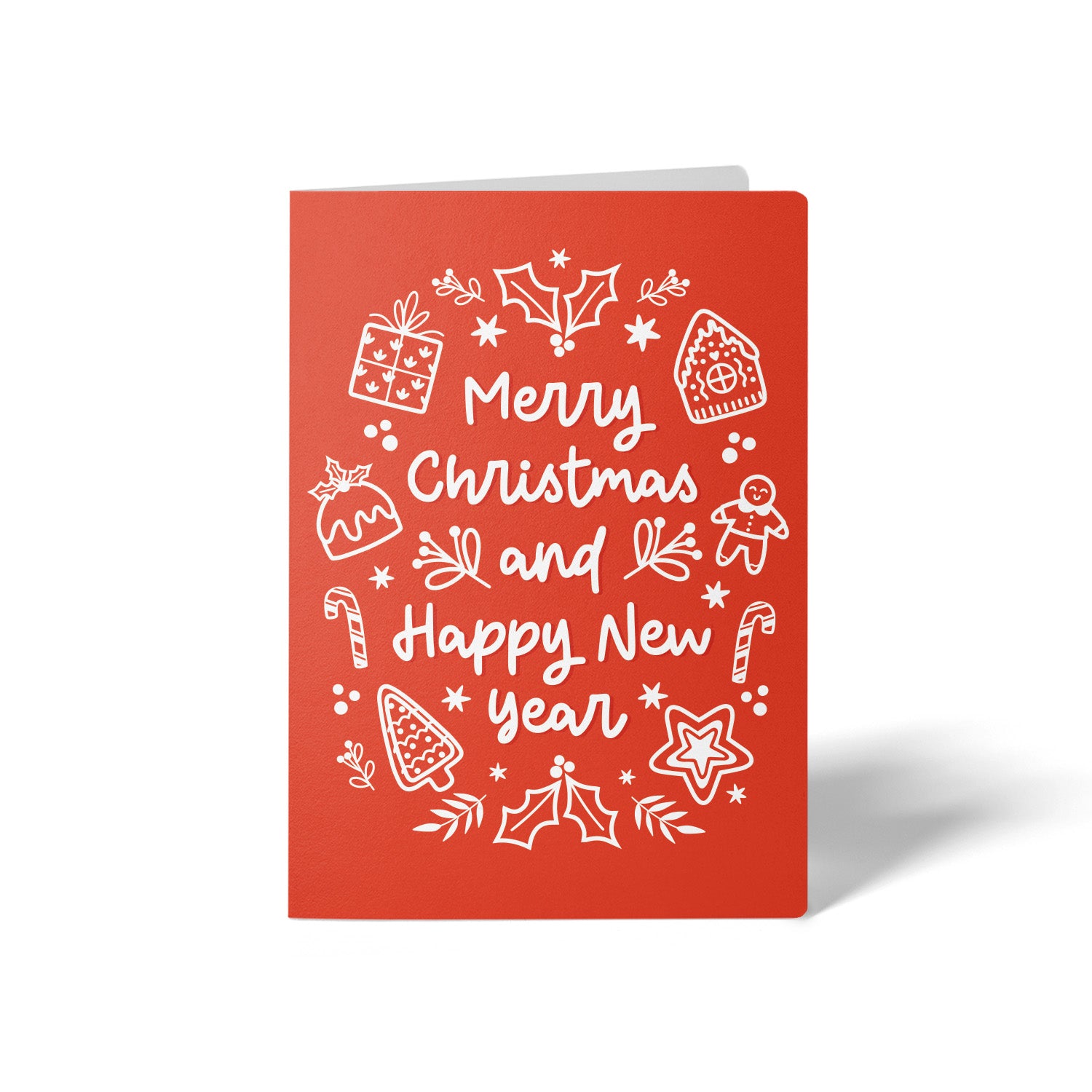 Set of Merry Christmas and Happy New Year | Christmas Greeting Cards | Envelopes Included | 93-GC001-AB