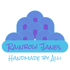 rainbow janes logo handmade by alli