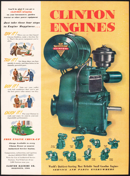 Vintage magazine ad PINCOR PRODUCTS LAWN MOWERS 1950 power mowers