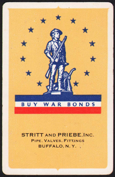 Vintage playing card STRITT and PRIEBE Fittings blue Buy War Bonds Buf –  Mistercola