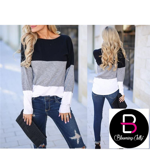 RANPHEE Womens Long Sleeve Fall Tops Crew Neck Loose Fit Fashion Trendy  Clothes Pullovers Sweatshirt with Pockets : : Clothing, Shoes 