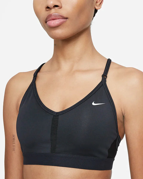 Nike Training Indy light support strappy sports bra in pink
