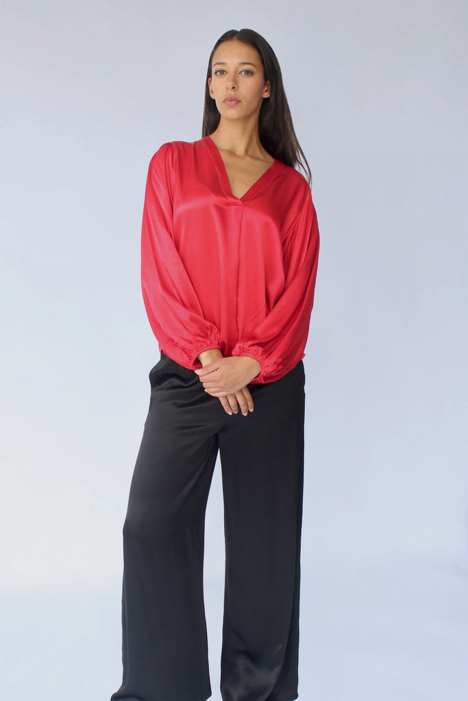 STARKx Silky Clara Top in Rouge