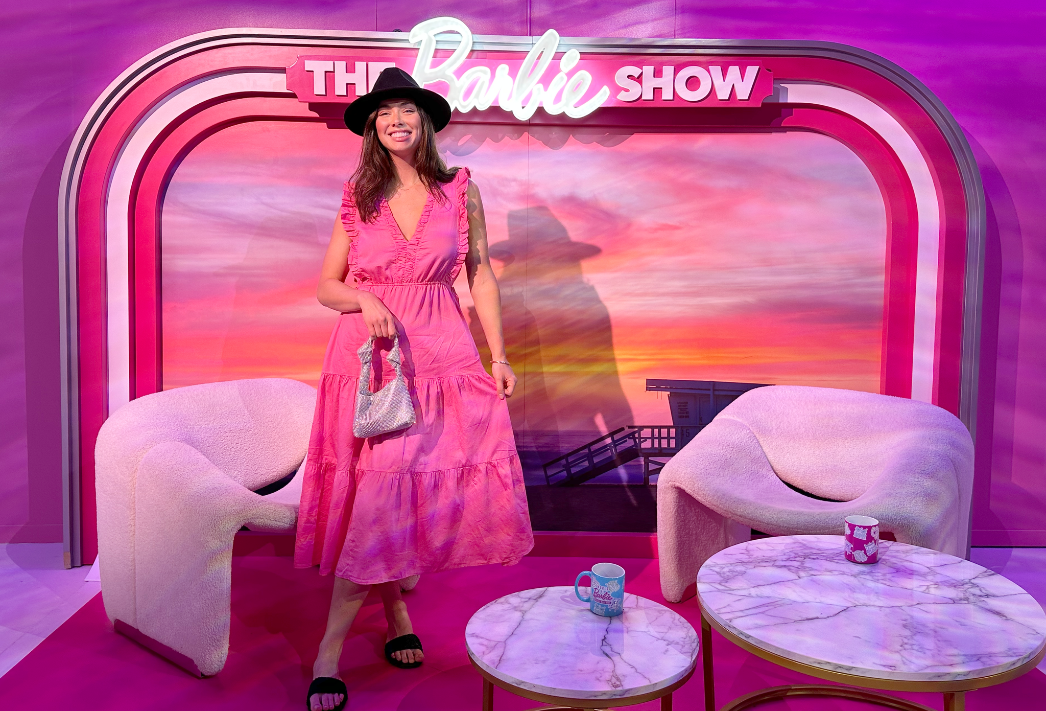 STARKx Le' Vi Dress in Bright Pink at World of Barbie Tour Event