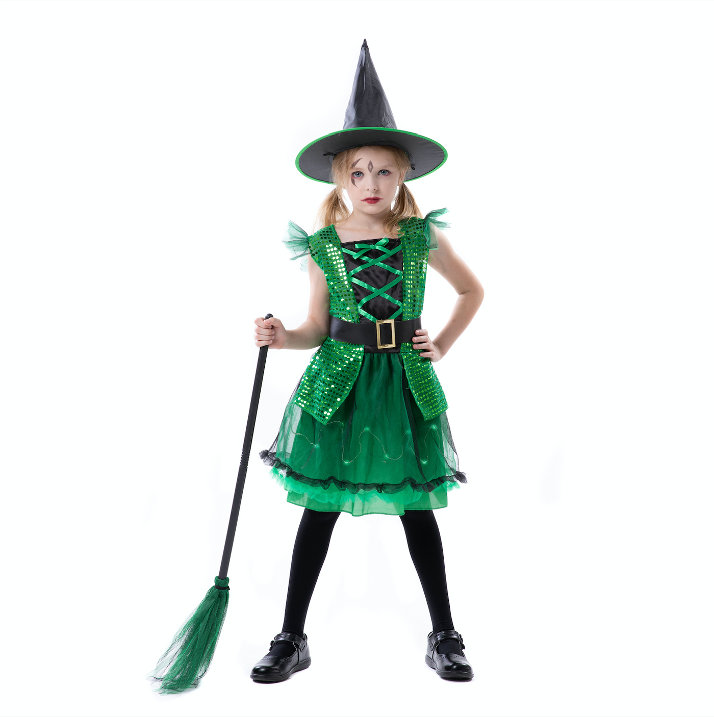 RJ Legend Green Witch Costume for Girls - Fun Dress Up Cosplay Witch f