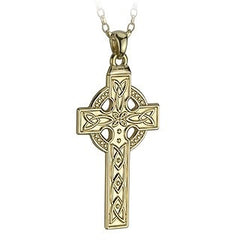 14 Karat Gold Celtic Cross Large Pendant with Chain