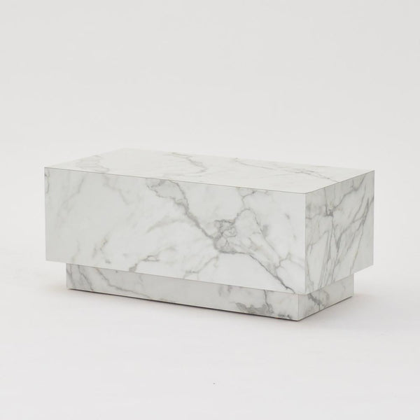 plinth table faux white marble