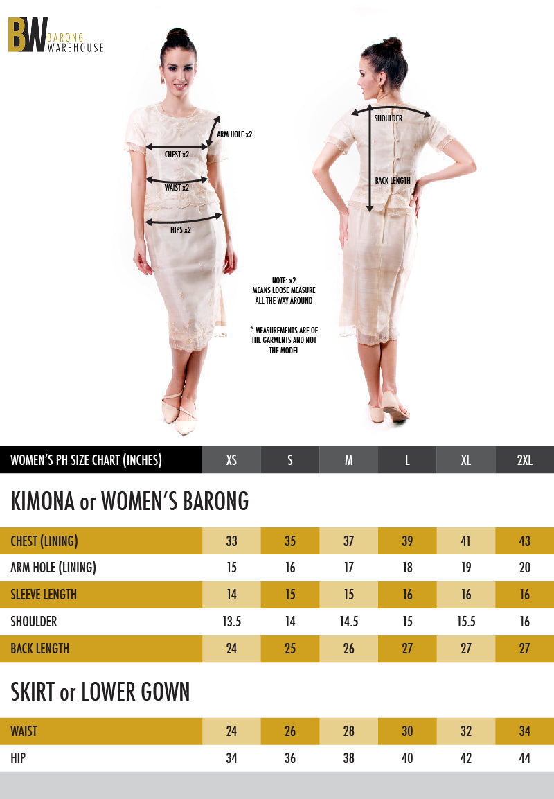 Size Charts - BARONG WAREHOUSE