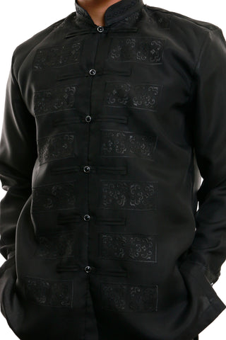 Barong Warehouse - MJ14 Jusi Barong Tagalog Black