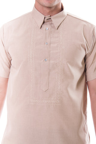 Barong Warehouse - MY01 Polo Barong Beige Tan