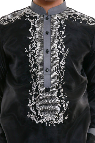 Barong Warehouse - MO08 Organza Barong Tagalog Black