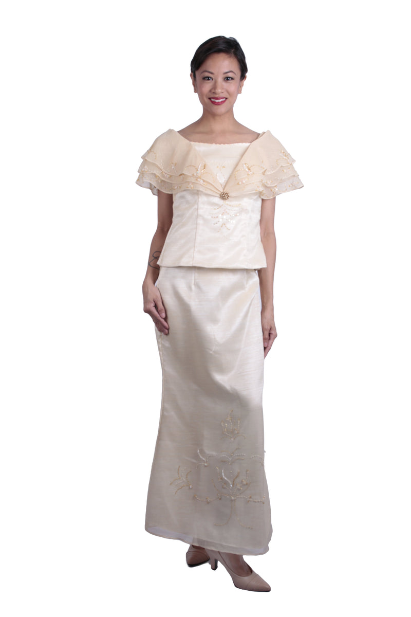 WS07 - MADE-TO-ORDER - Baro't Saya with Three-Layer Alampay - Filipini