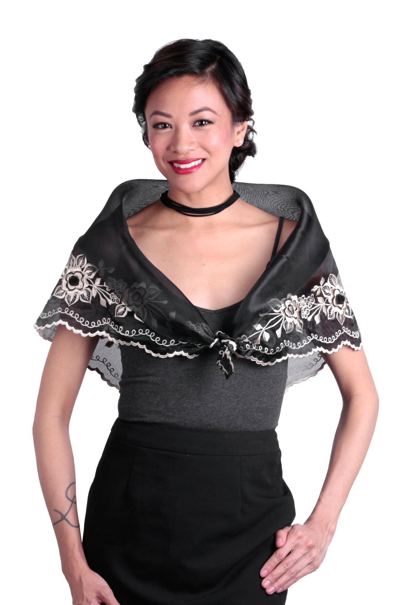 filipiniana black dress