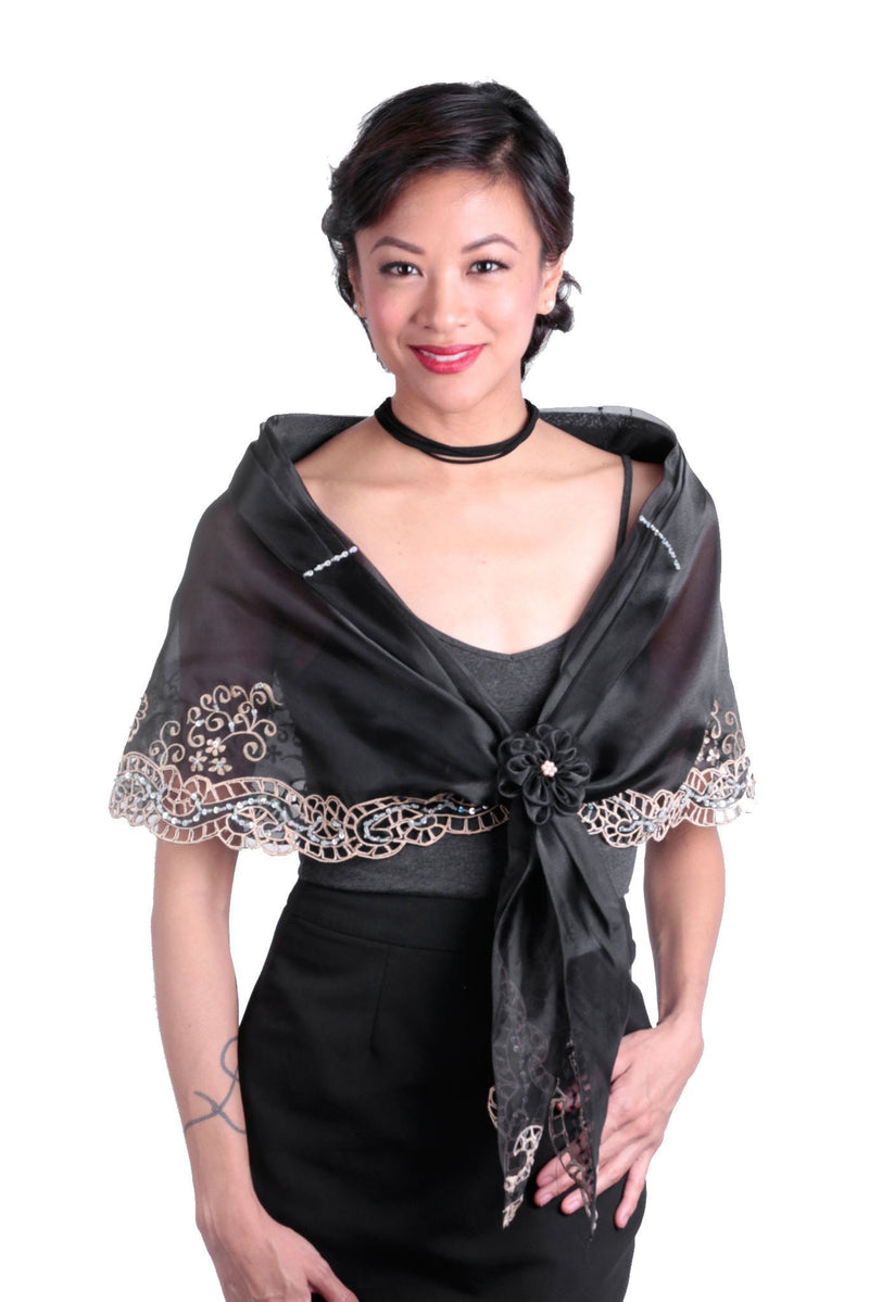 black filipiniana gown