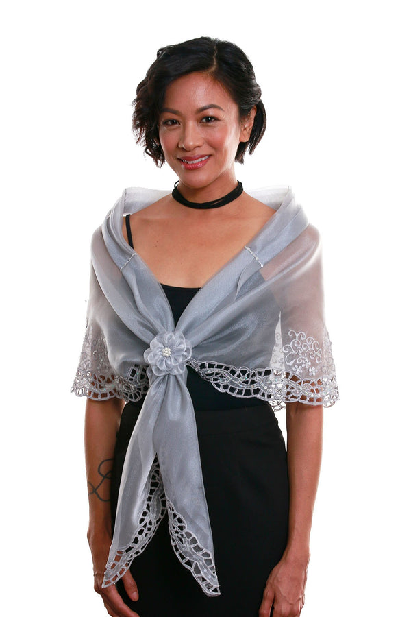 filipiniana dress with shawl