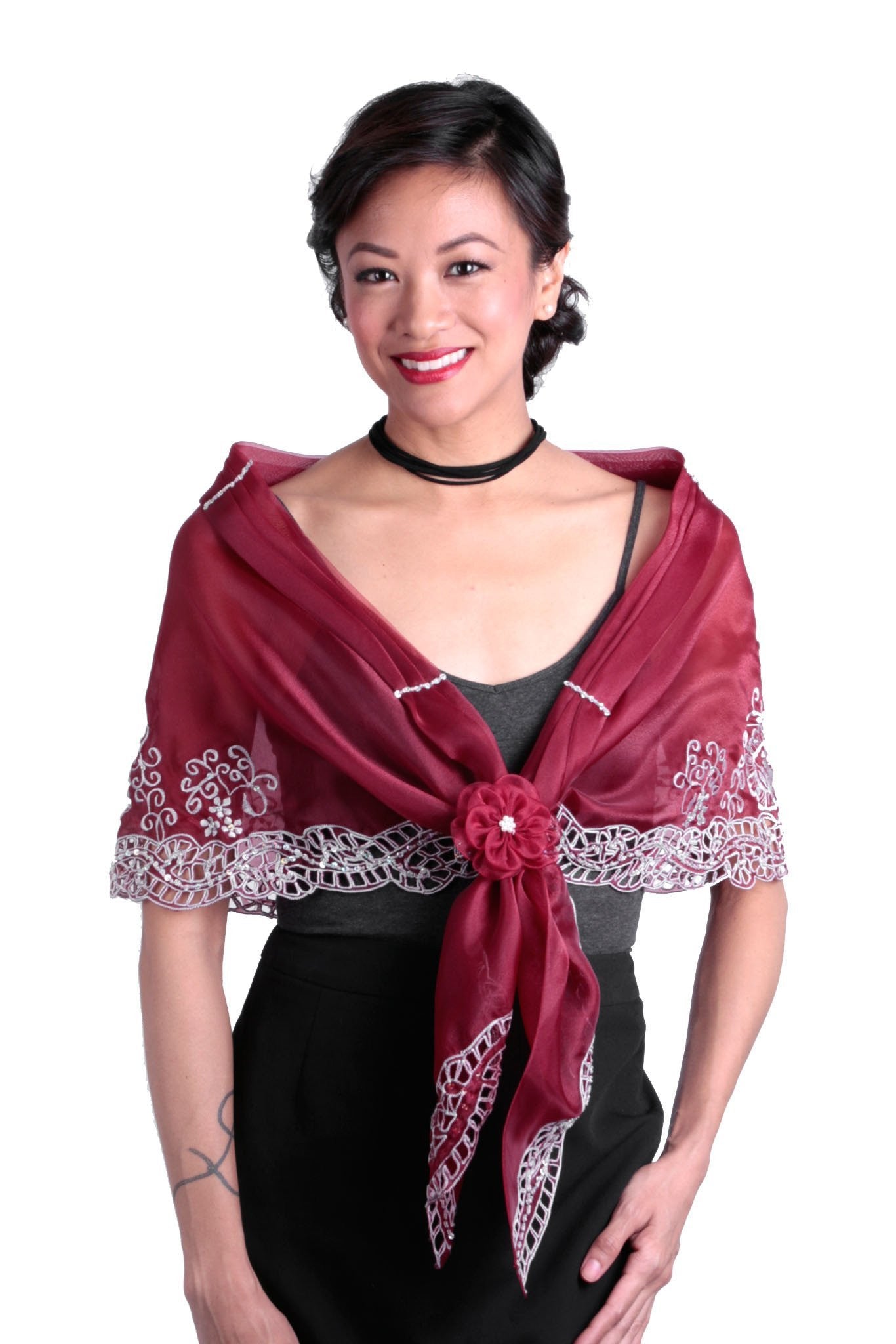 filipiniana with shawl