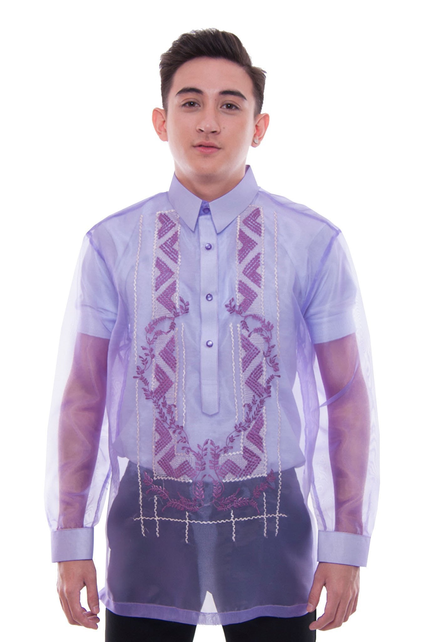 MO18 - MADE-TO-ORDER - Organza Barong Tagalog Purple