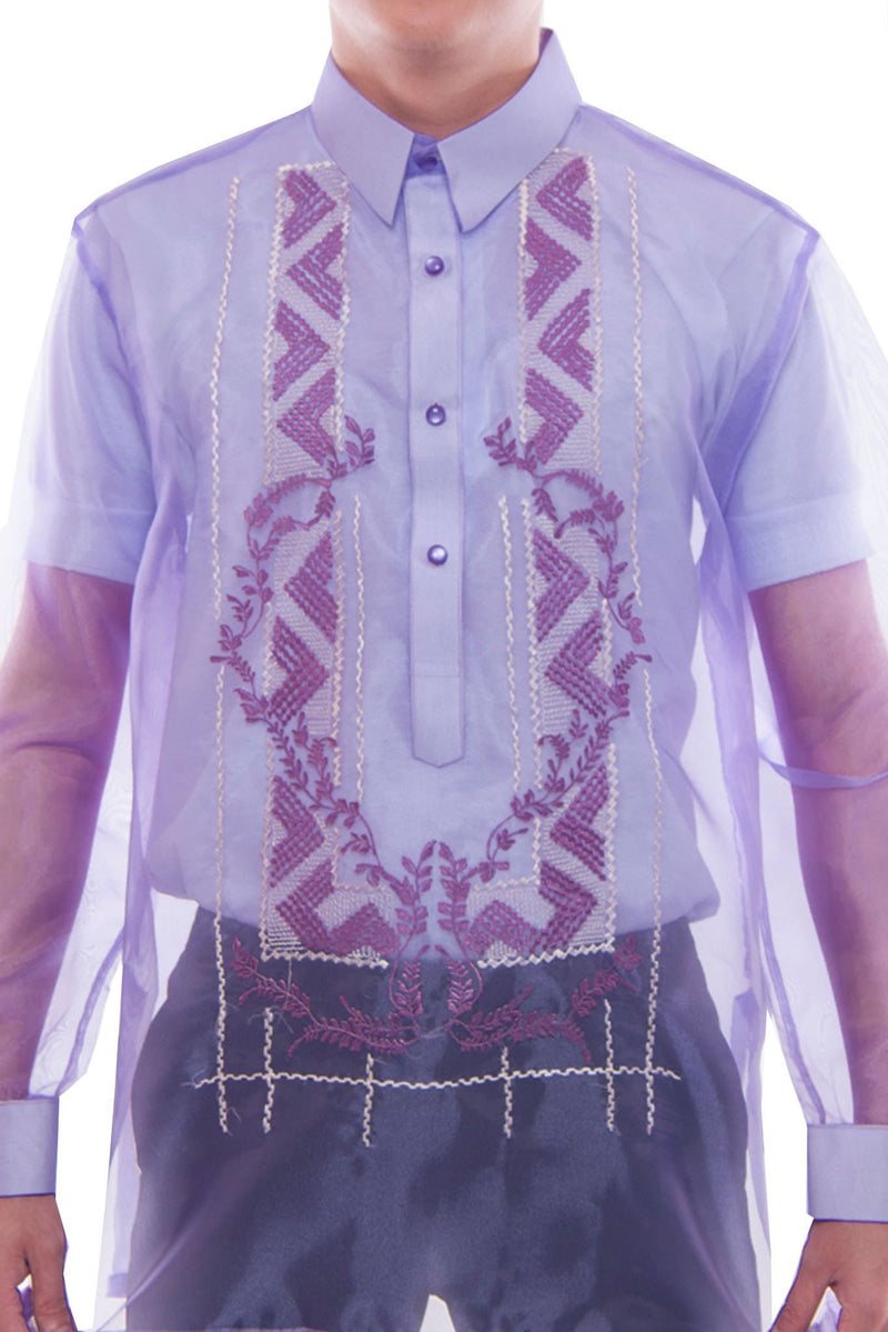 MADE-TO-ORDER - Organza Barong Tagalog Purple 004