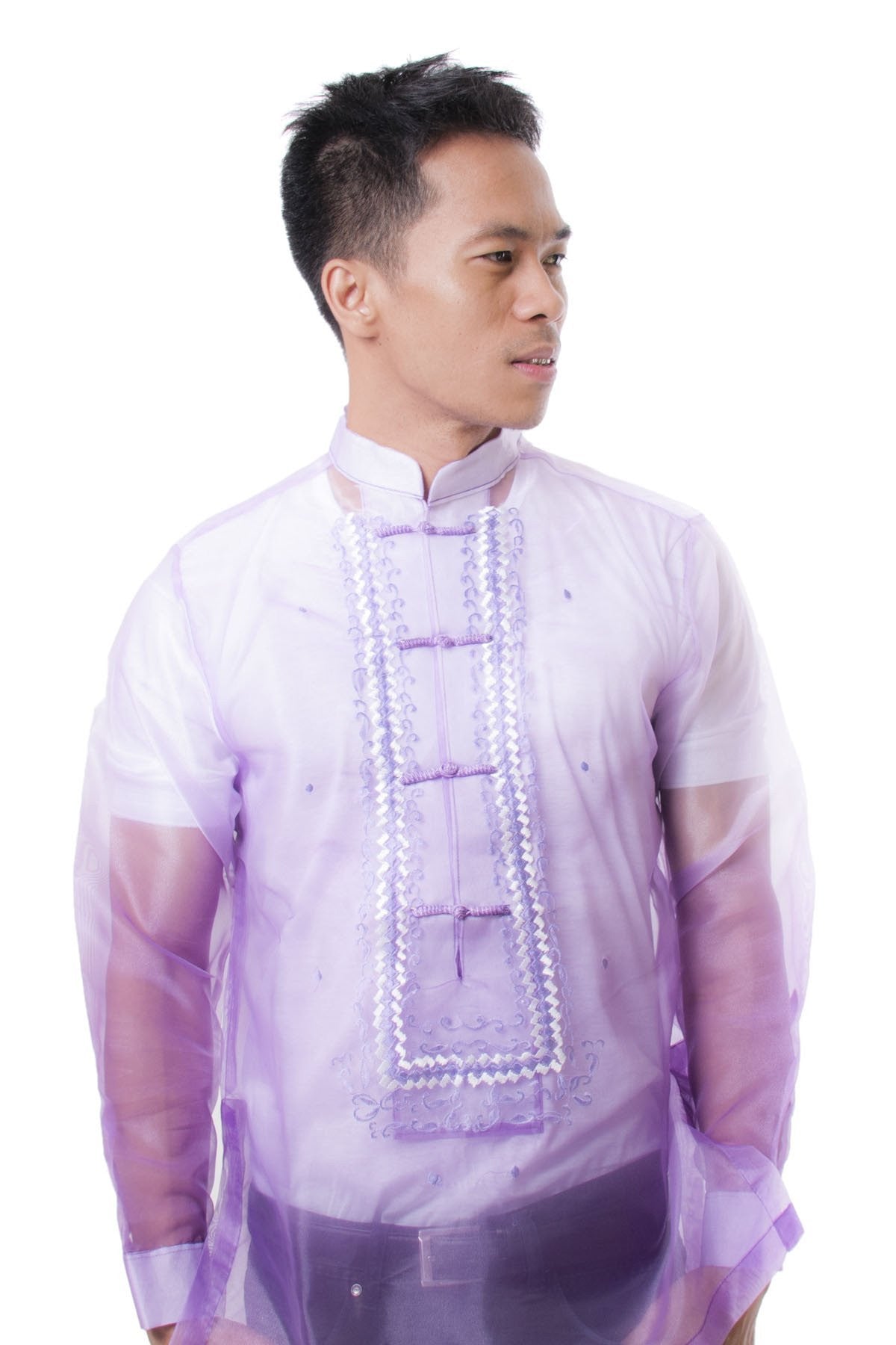 Organza Barong Tagalog Blue 003 - BARONG WAREHOUSE