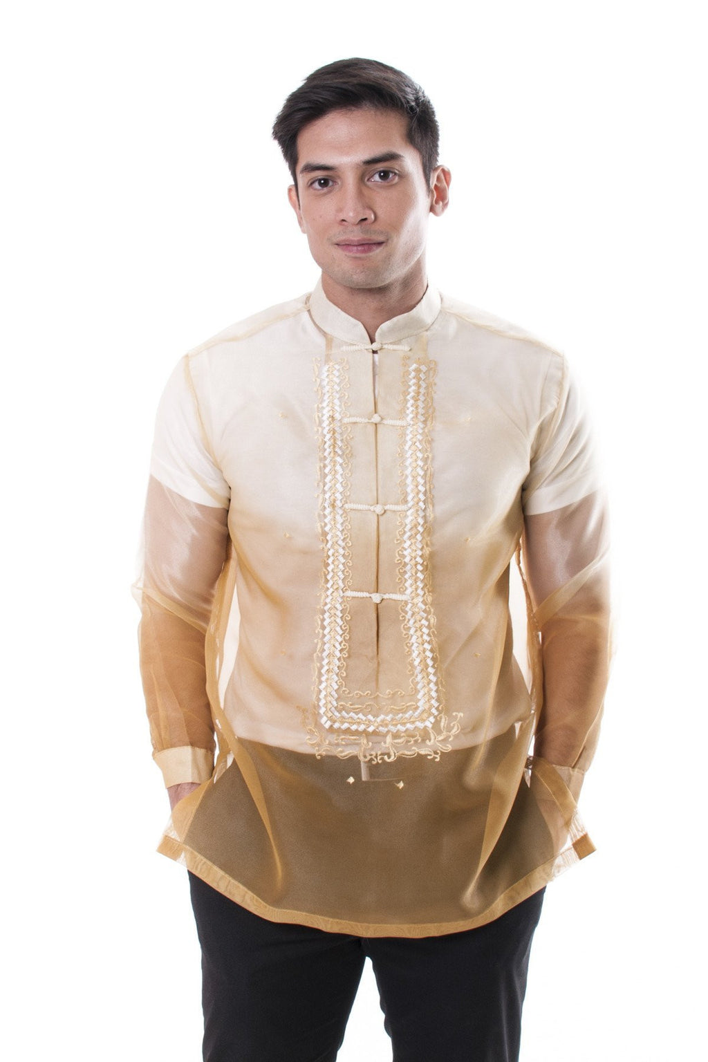 CUSTOM ORDER - Jusi Barong Tagalog Gold 003 – BARONG WAREHOUSE