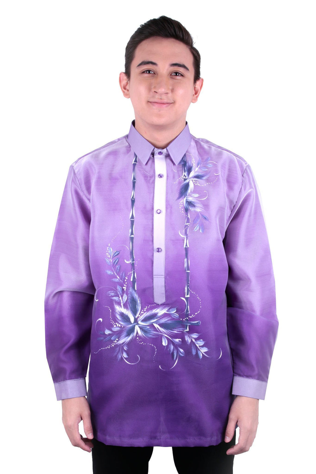 MADE-TO-ORDER - Organza Pina Barong Tagalog with Lining Purple 008 ...