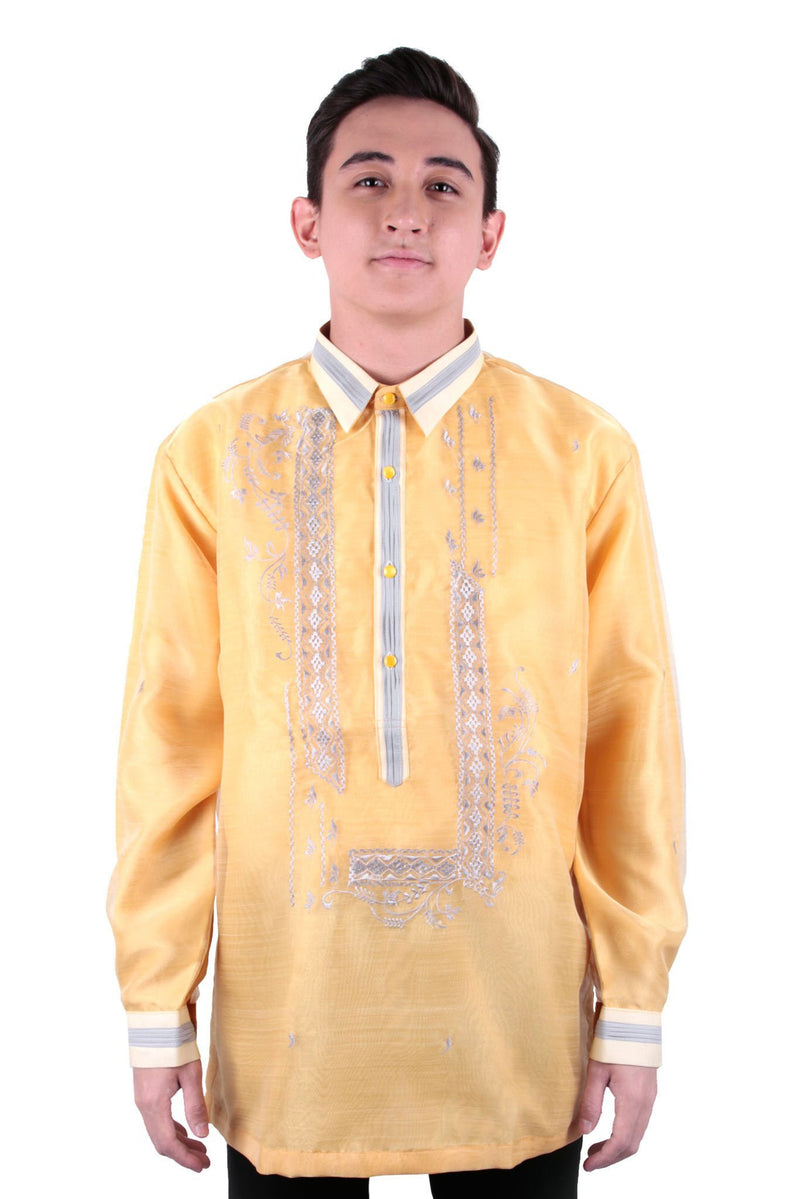 MADE-TO-ORDER - Organza Pina Barong Tagalog with Lining Gold 006 ...