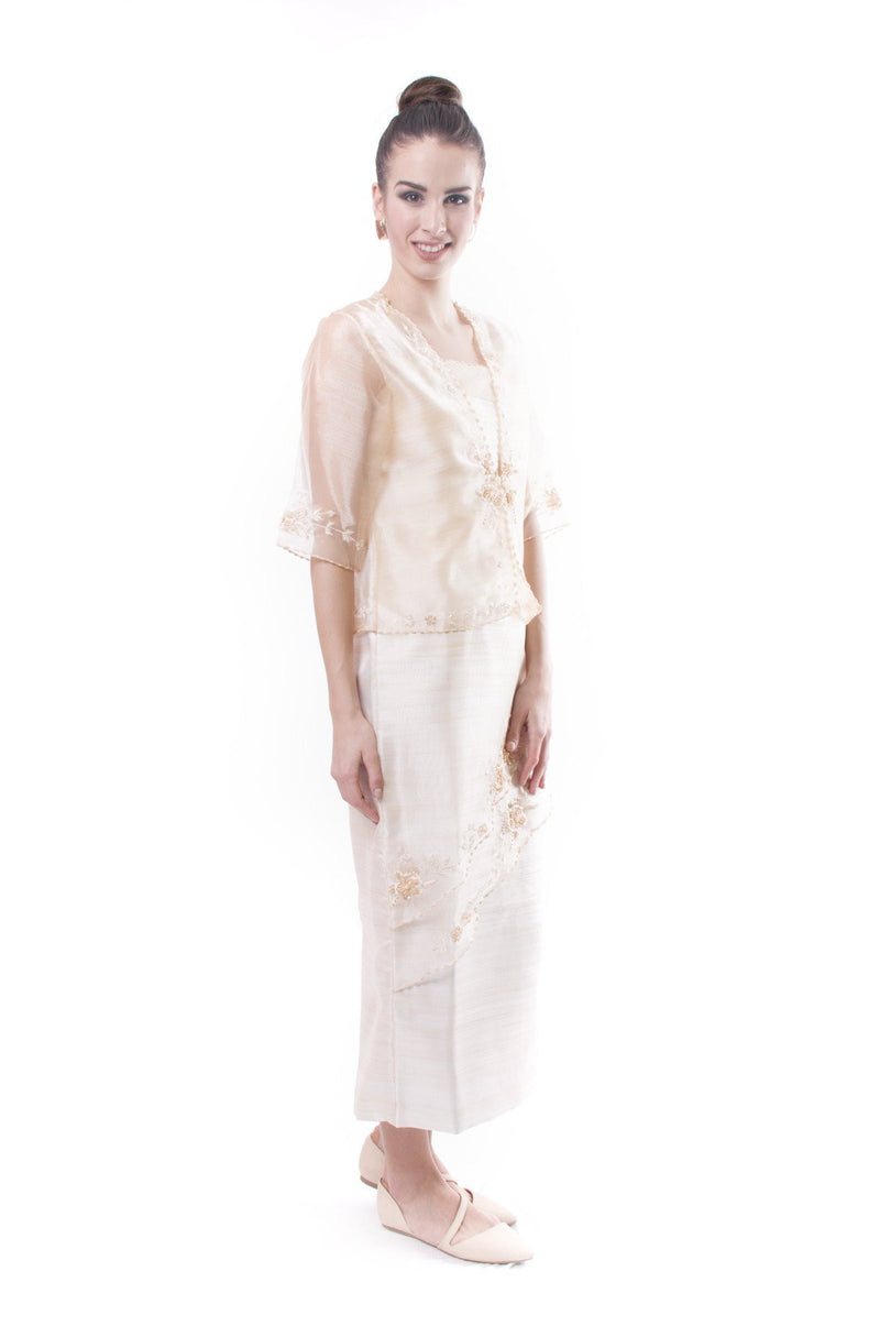filipiniana white gown