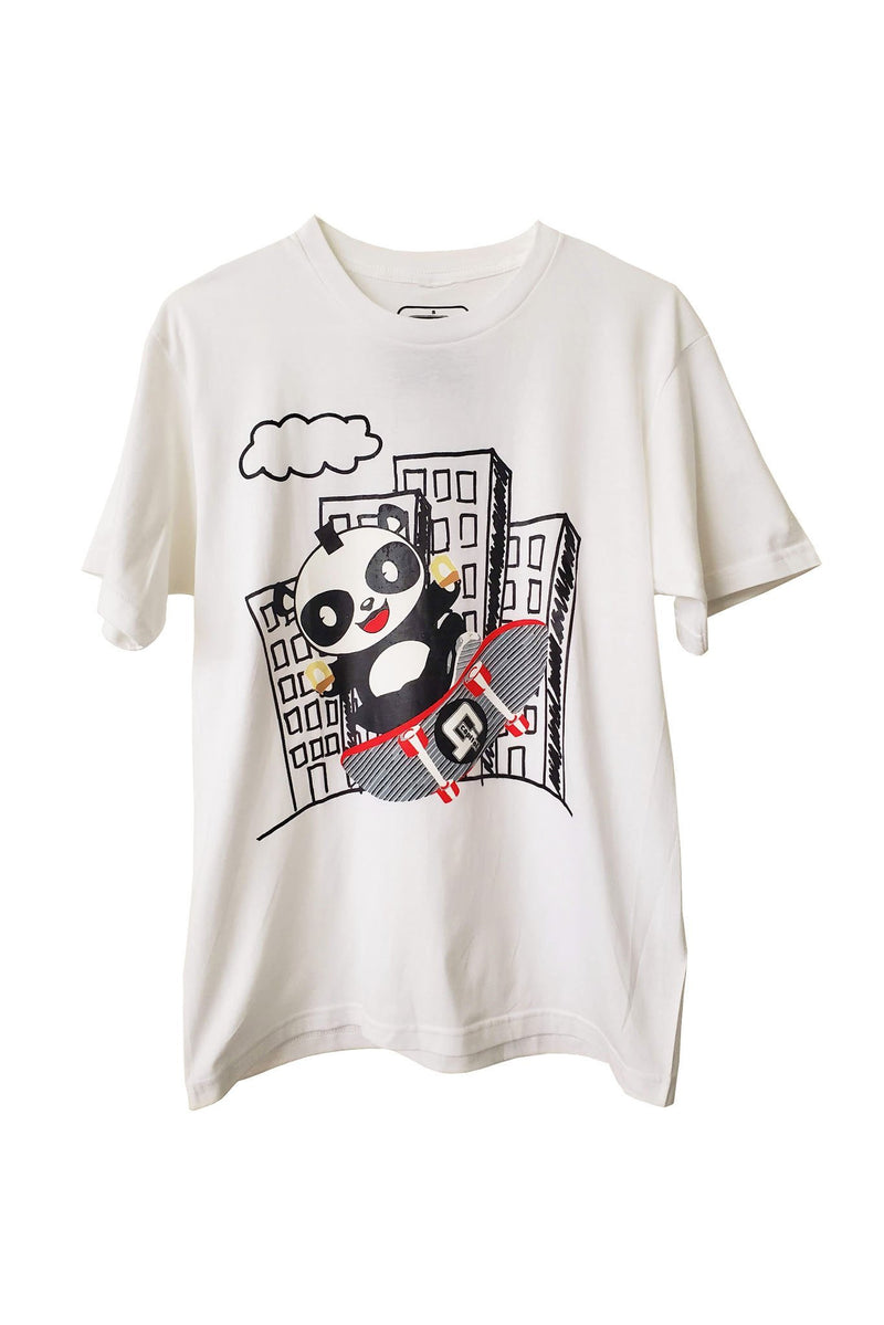 Capital G - Panda Skate White Tee