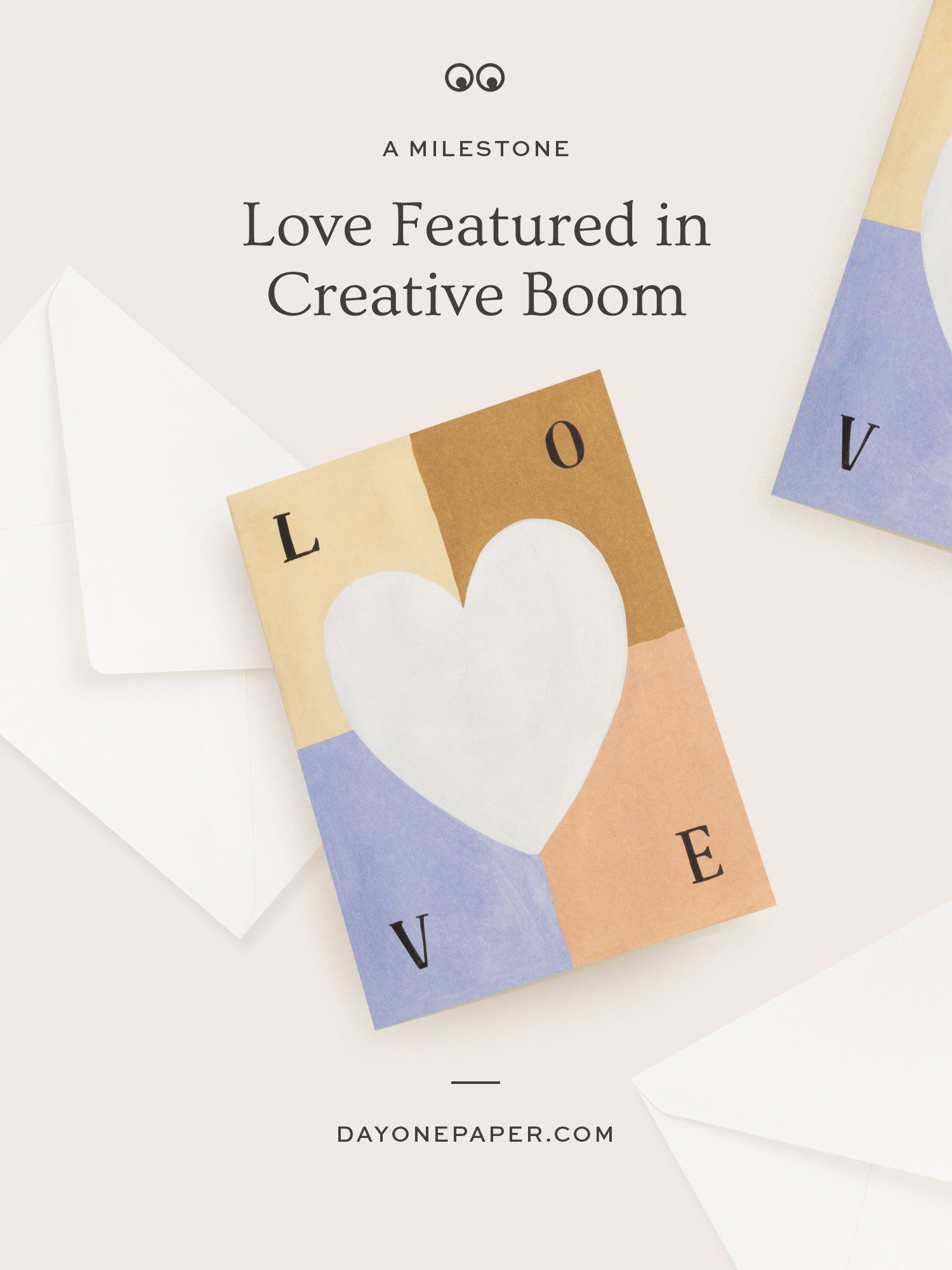 Day One Paper Co. Love greeting card featured in Creative Boom