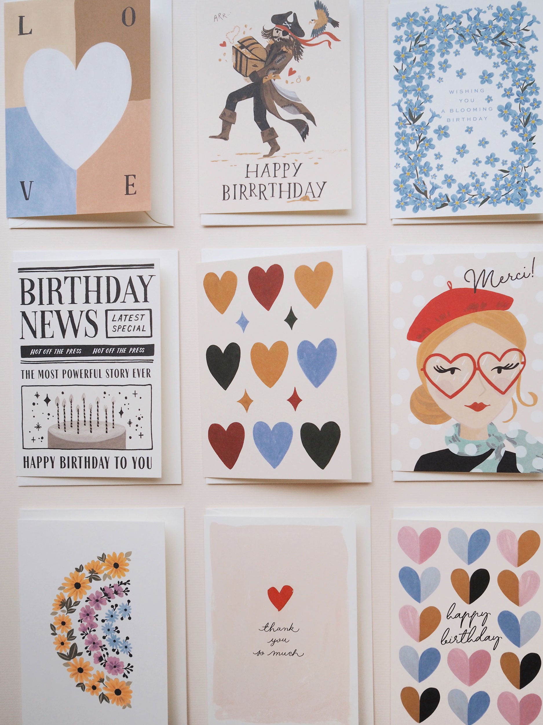 Day One Paper Co. greeting card collection now available at Papershop Helsinki in Finland. Shop birthday greeting cards, thank you greeting cards, everyday greeting cards for your loved ones.