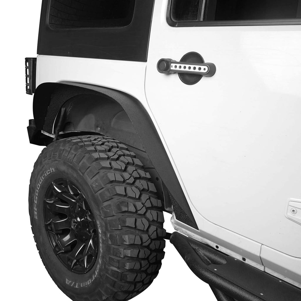 Jeep JK Flat Fender Flares Kit Steel Fender Flares for 2007-2018 Jeep  Wrangler JK – Rodeo Trail